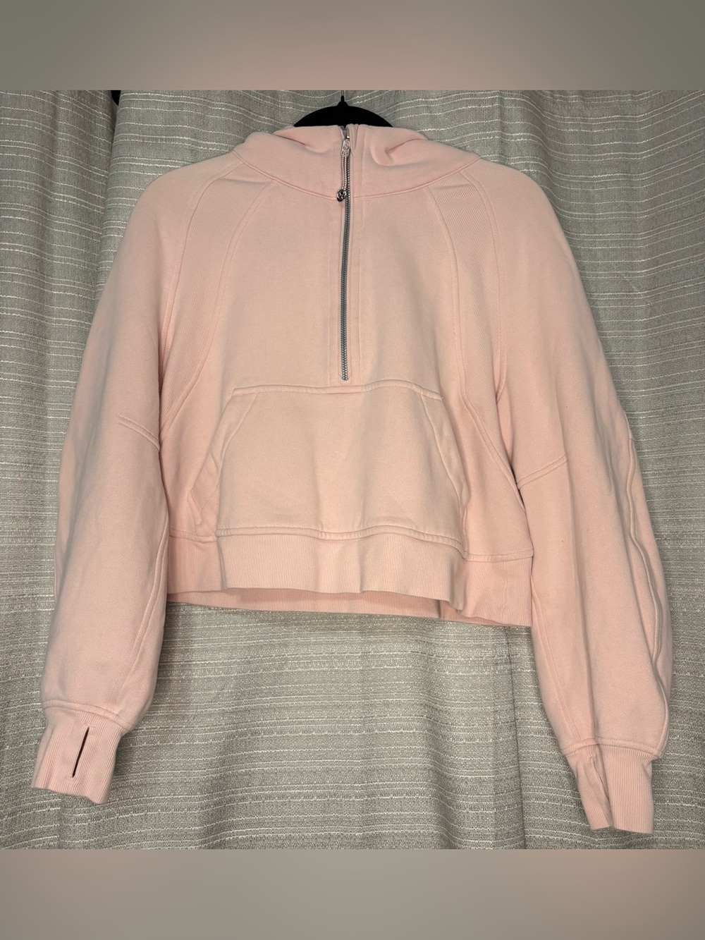 📍📚🏫Lululemon Pink Cropped Half-Zip Hoodie Small | Athleisure Pullover - Picture 3 of 5